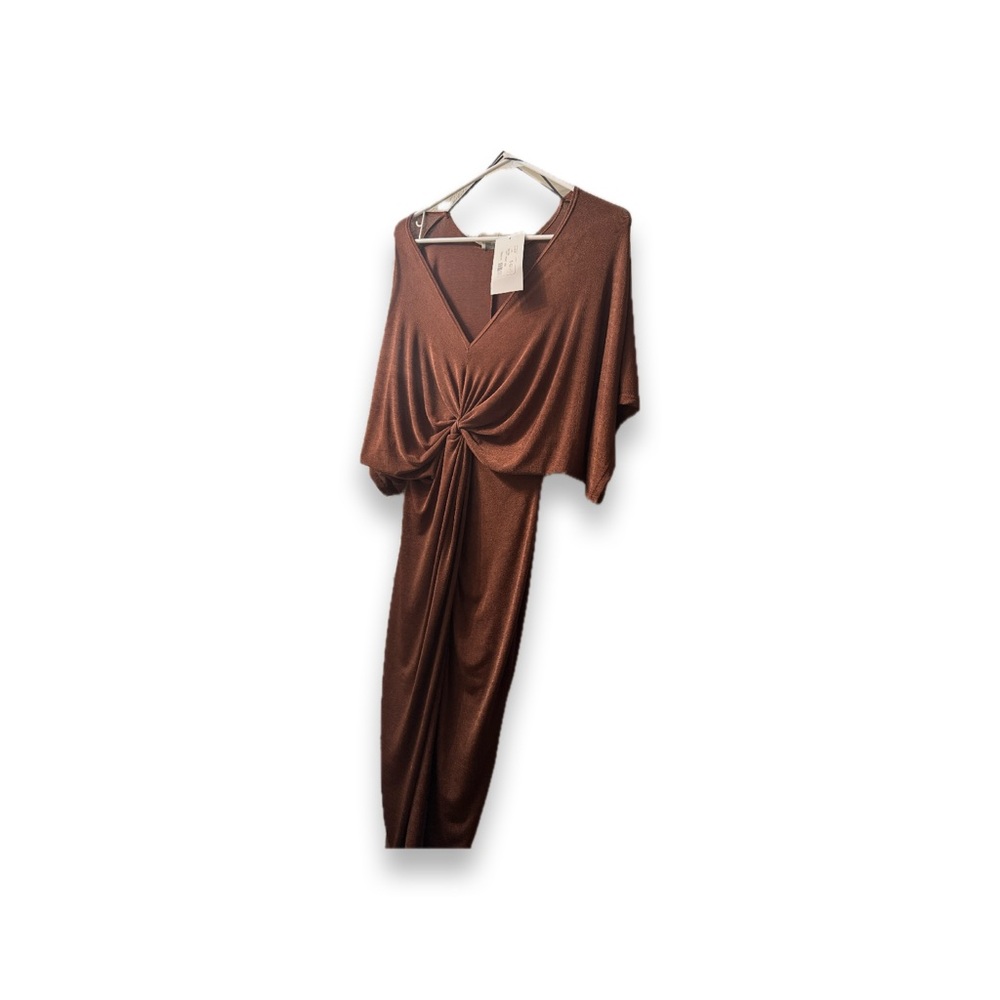 Stylish Brown Knotted Dress